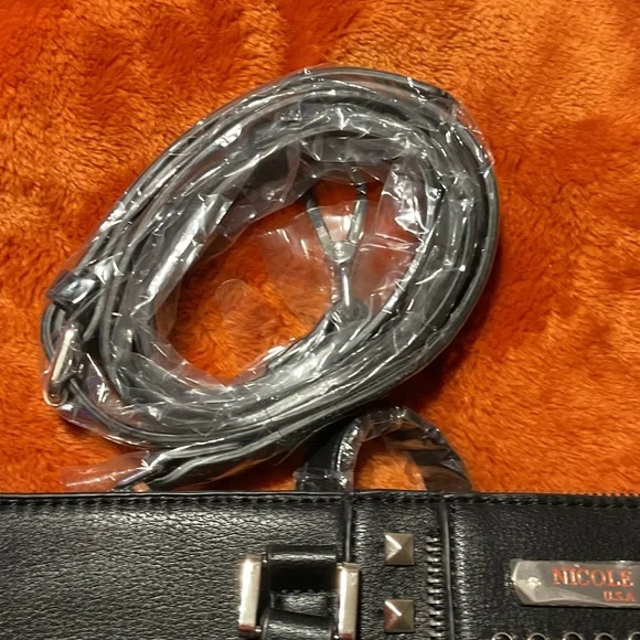 Nicole Lee Black Studded Shoulder Bag - Picture 5 of 7